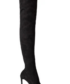 Tony Bianco Avah Black Stretch Suede 10.5cm Long Boots