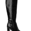 Tony Bianco Bellez Black Croc 9.5cm Calf Boots