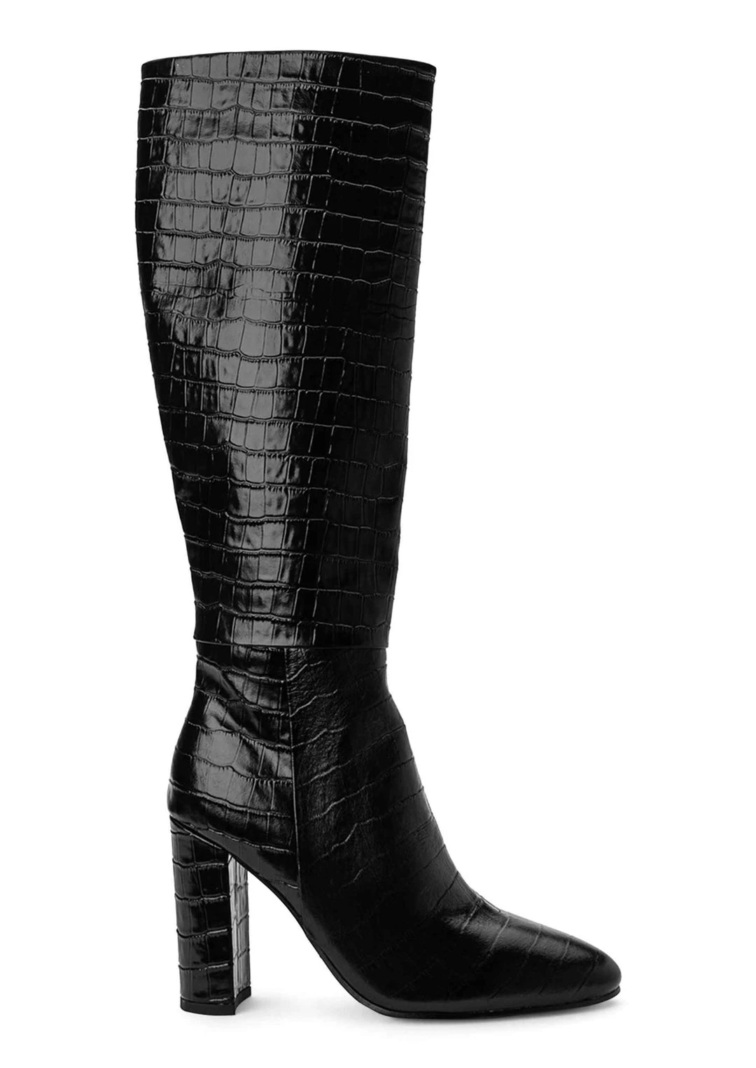 Tony Bianco Bellez Black Croc 9.5cm Calf Boots 3 Tony Bianco Bellez Black Croc 9.5cm Calf Boots
