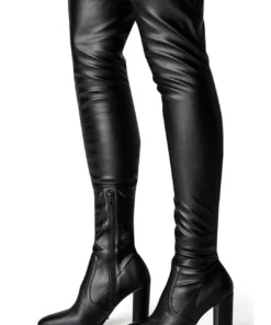 Tony Bianco Hot List Bloom Black Venezia 9.5cm Long Boots