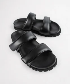 Tony Bianco Bonny Black Nappa 3cm Sandals