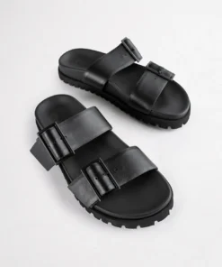 Tony Bianco Boost Black Nappa 3cm Sandals