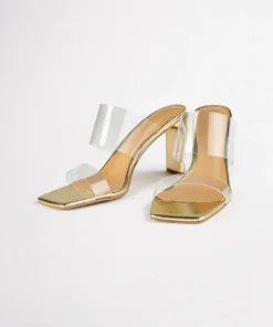 Tony Bianco Hot List Chicago Clear Vinylite/Gold 8.5cm Heels 13 Tony Bianco Hot List Chicago Clear Vinylite/Gold 8.5cm Heels
