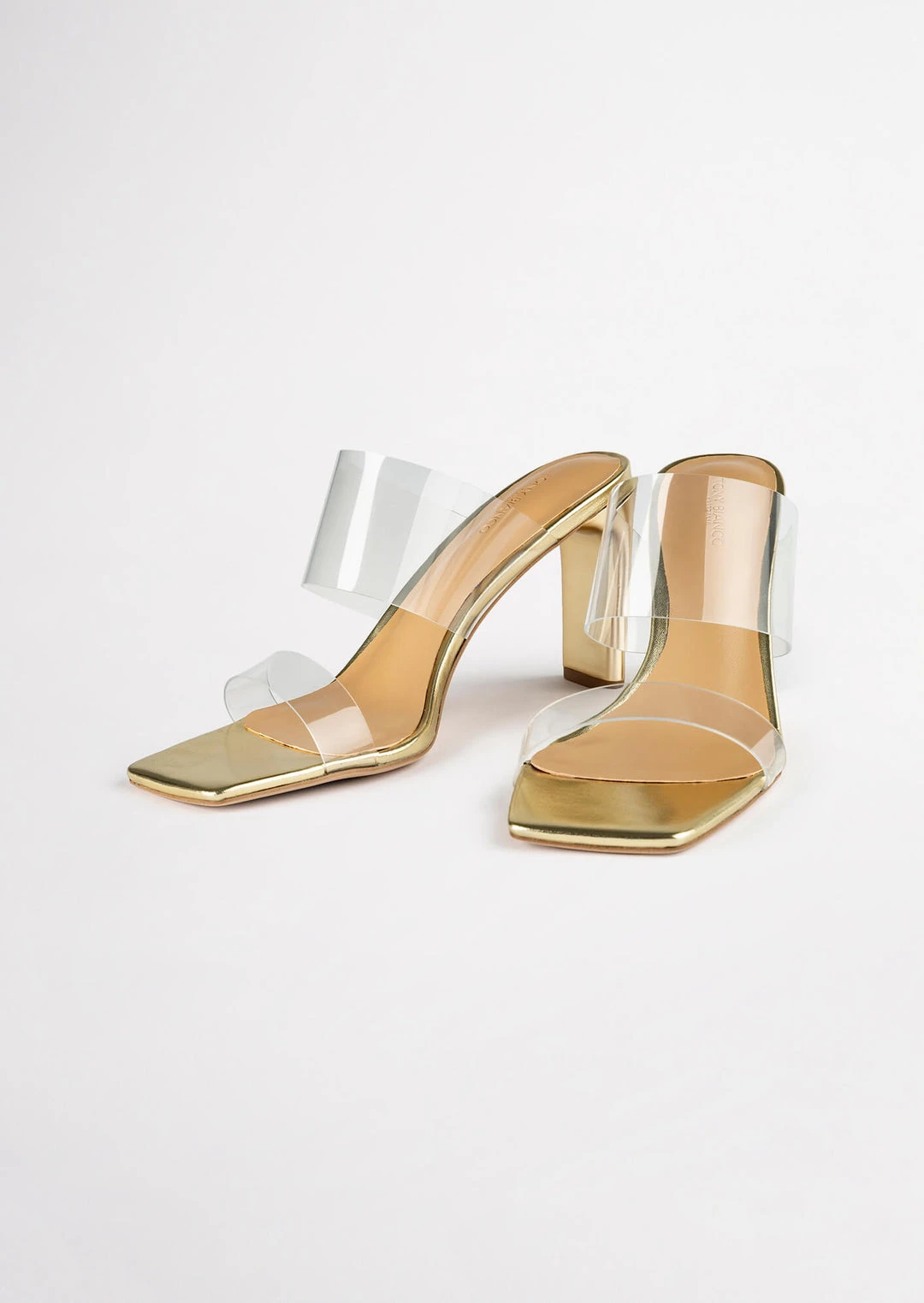 Tony Bianco Hot List Chicago Clear Vinylite/Gold 8.5cm Heels 7 Tony Bianco Hot List Chicago Clear Vinylite/Gold 8.5cm Heels