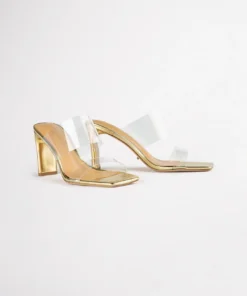Tony Bianco Hot List Chicago Clear Vinylite/Gold 8.5cm Heels 14 Tony Bianco Hot List Chicago Clear Vinylite/Gold 8.5cm Heels