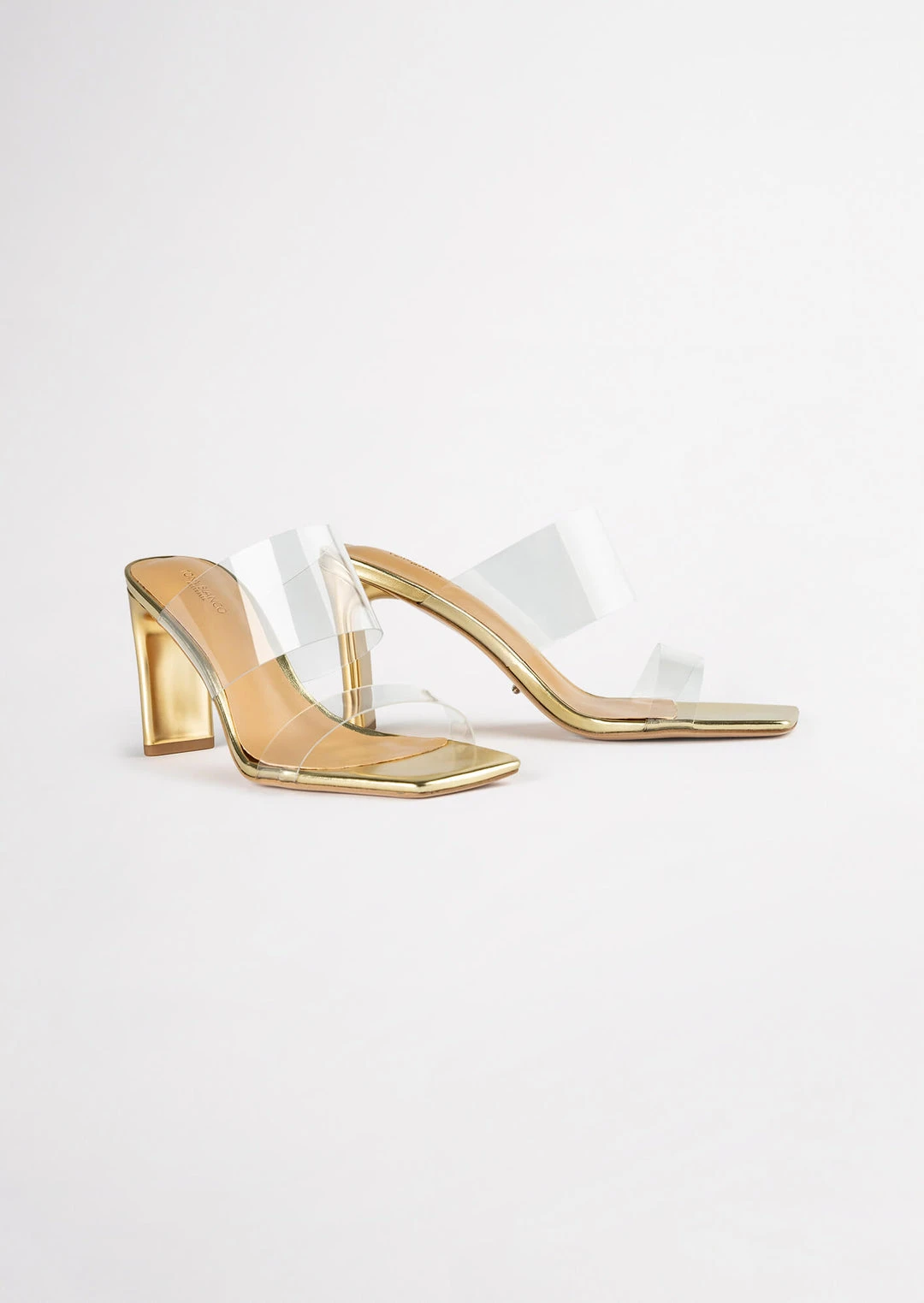 Tony Bianco Hot List Chicago Clear Vinylite/Gold 8.5cm Heels 8 Tony Bianco Hot List Chicago Clear Vinylite/Gold 8.5cm Heels