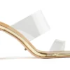 Tony Bianco Hot List Chicago Clear Vinylite/Gold 8.5cm Heels