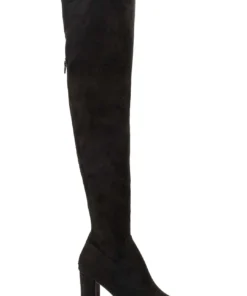 Tony Bianco Estella Black Stretch Suede 8.5cm Long Boots