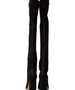 Tony Bianco Estella Black Stretch Suede 8.5cm Long Boots 10 Tony Bianco Estella Black Stretch Suede 8.5cm Long Boots