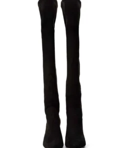 Tony Bianco Estella Black Stretch Suede 8.5cm Long Boots 11 Tony Bianco Estella Black Stretch Suede 8.5cm Long Boots