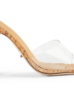 Tony Bianco Fame Clear Vinylite/Cork 10.5cm Heels Shoes