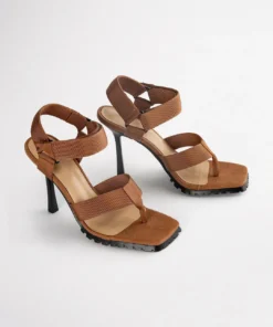 Tony Bianco Shoes Fia Tan Webbing 11cm Heels