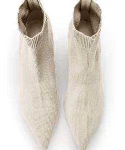 Tony Bianco Gwen Vanilla Sock Knit 6.5cm Ankle Boots Shoes