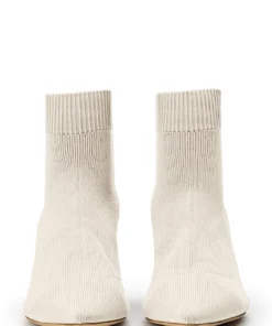Tony Bianco Gwen Vanilla Sock Knit 6.5cm Ankle Boots Shoes