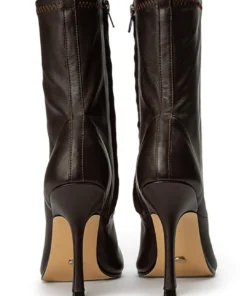 Tony Bianco Halsey Chocolate Nappa 10.5cm Ankle Boots 13 Tony Bianco Halsey Chocolate Nappa 10.5cm Ankle Boots