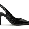 Tony Bianco Hayes Black Croc 9.5cm Heels