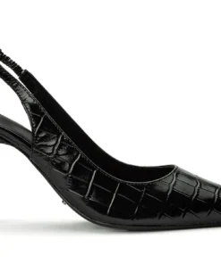 Tony Bianco Hayes Black Croc 9.5cm Heels