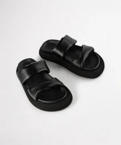 Tony Bianco June Black Nappa 3cm Sandals Shoes