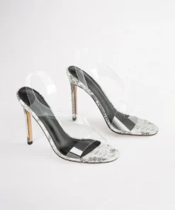 Tony Bianco Kaya Clear Vinylite/Aztec Snake 11cm Heels