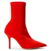Tony Bianco Shoes Kitana Red Lycra 9.5cm Ankle Boots 2 Tony Bianco Shoes Kitana Red Lycra 9.5cm Ankle Boots