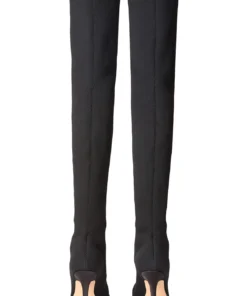 Tony Bianco Shoes Kori Black Sock Knit 9.5cm Long Boots