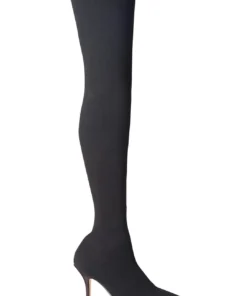 Tony Bianco Shoes Kori Black Sock Knit 9.5cm Long Boots