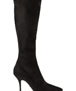 Tony Bianco Kortez Black Suede 9.5cm Calf Boots