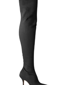 Tony Bianco Kylie Black Stretch Suede 9.5cm Long Boots Shoes