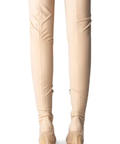 Tony Bianco Kylie Nude Lycra 9.5cm Long Boots