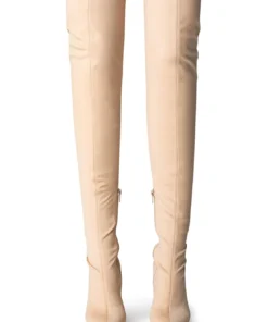 Tony Bianco Kylie Nude Lycra 9.5cm Long Boots