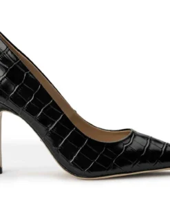 Tony Bianco Kysaia Black Croc 9.5cm Heels