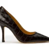 Tony Bianco Shoes Kysaia Mocha Croc 9.5cm Heels 2 Tony Bianco Shoes Kysaia Mocha Croc 9.5cm Heels