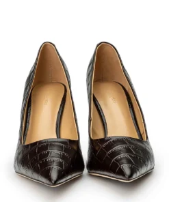 Tony Bianco Shoes Kysaia Mocha Croc 9.5cm Heels