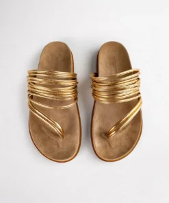 Tony Bianco Shoes Lamana Antique Gold Nappa 1.5cm Sandals