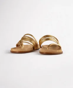 Tony Bianco Shoes Lamana Antique Gold Nappa 1.5cm Sandals