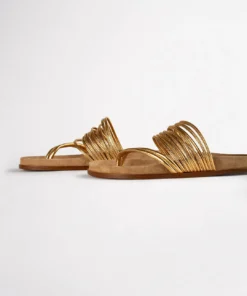 Tony Bianco Shoes Lamana Antique Gold Nappa 1.5cm Sandals