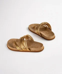 Tony Bianco Shoes Lamana Antique Gold Nappa 1.5cm Sandals