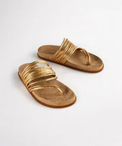 Tony Bianco Shoes Lamana Antique Gold Nappa 1.5cm Sandals