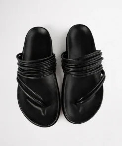 Tony Bianco Lamana Black Nappa 1.5cm Sandals Shoes