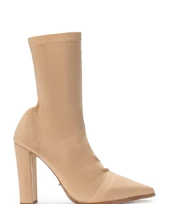 Tony Bianco Shoes Lila Nude Lycra 10.3cm Ankle Boots