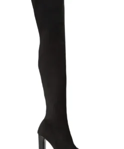 Tony Bianco Lucca Black Sock Knit 10.3cm Long Boots