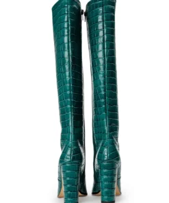 Tony Bianco Lucille Green Croc 10.3cm Calf Boots Shoes 11 Tony Bianco Lucille Green Croc 10.3cm Calf Boots Shoes