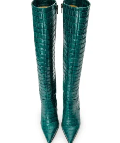 Tony Bianco Lucille Green Croc 10.3cm Calf Boots Shoes 9 Tony Bianco Lucille Green Croc 10.3cm Calf Boots Shoes