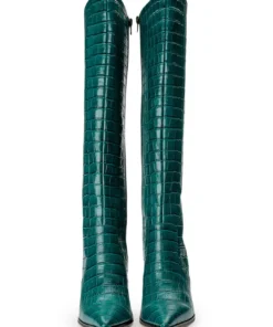 Tony Bianco Lucille Green Croc 10.3cm Calf Boots Shoes