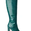 Tony Bianco Lucille Green Croc 10.3cm Calf Boots Shoes