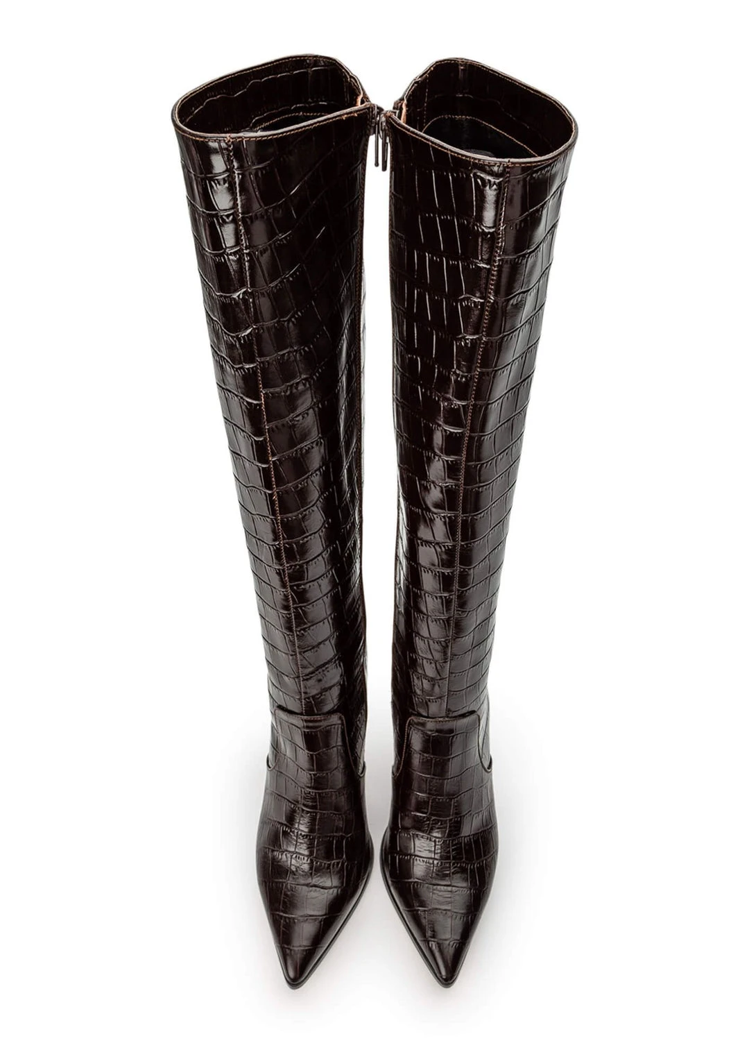 Tony Bianco Shoes Lucille Mocha Croc 10.3cm Calf Boots 5 Tony Bianco Shoes Lucille Mocha Croc 10.3cm Calf Boots