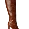 Tony Bianco Lucille Tan Croc 10.3cm Calf Boots