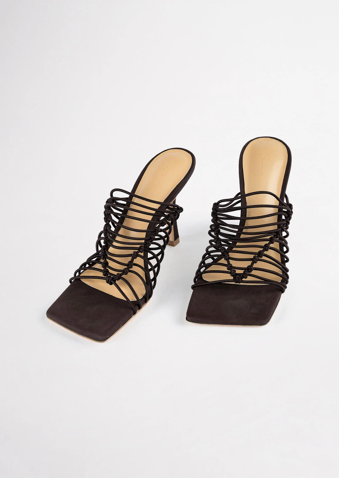 Tony Bianco Lynx Choc Elastic 9.5cm Heels Shoes 7 Tony Bianco Lynx Choc Elastic 9.5cm Heels Shoes