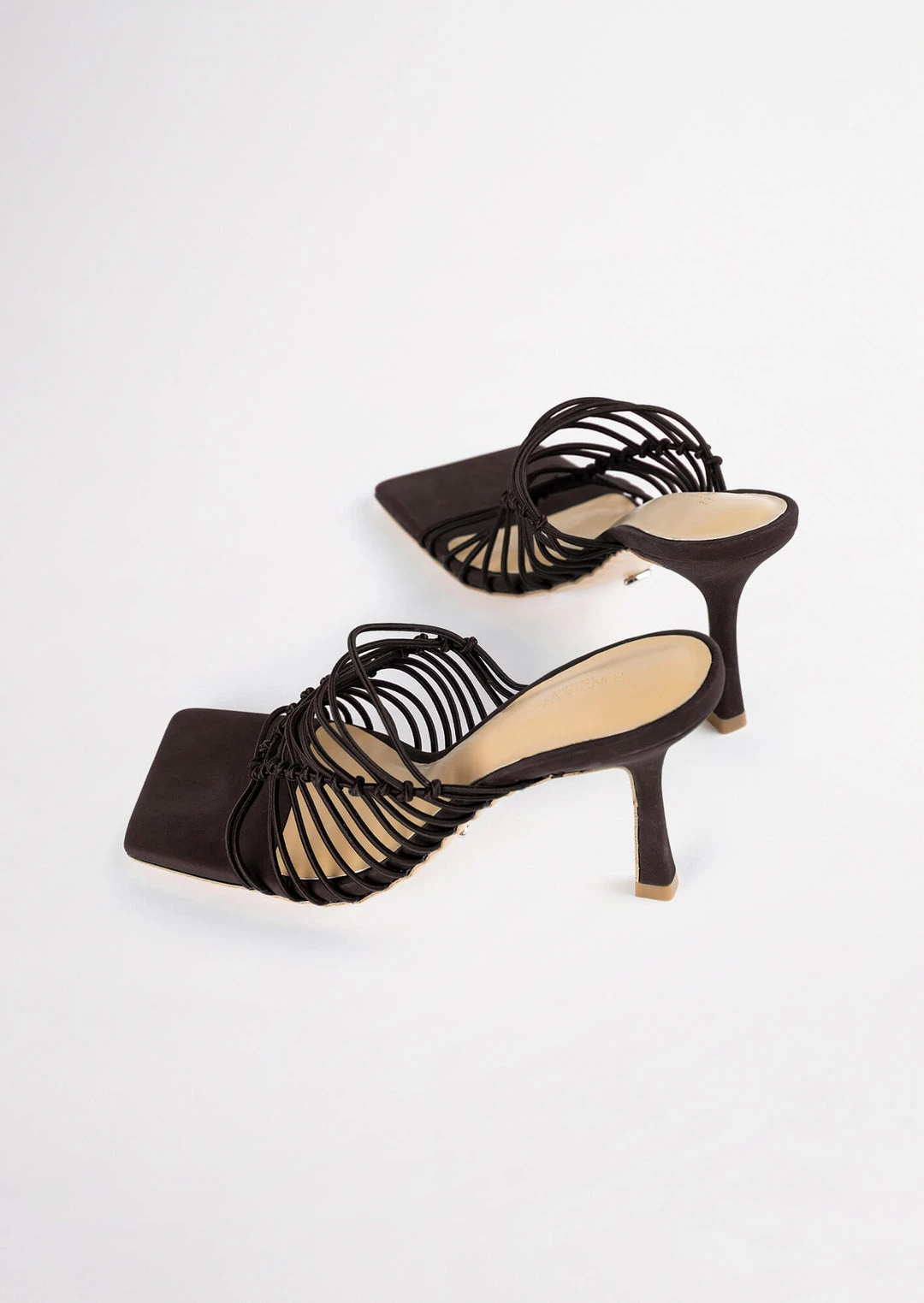 Tony Bianco Lynx Choc Elastic 9.5cm Heels Shoes 5 Tony Bianco Lynx Choc Elastic 9.5cm Heels Shoes