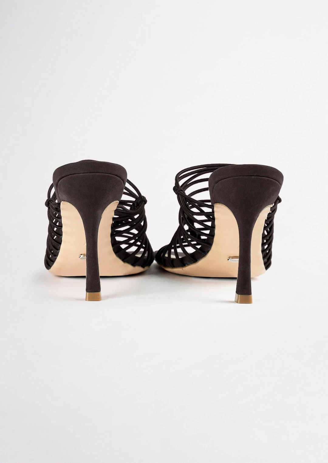 Tony Bianco Lynx Choc Elastic 9.5cm Heels Shoes 9 Tony Bianco Lynx Choc Elastic 9.5cm Heels Shoes